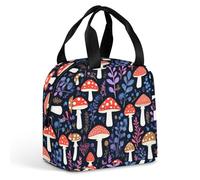 Anceky Borse termiche portatili a prova di perdite per uomo e donna, con foglie autunnali, funghi, ideali per picnic, ufficio, spiaggia e lavoro. Portapranzo pieghevole impermeabile.