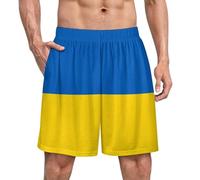 Anceky Boxer da Pigiama da Uomo in Raso con Bandiera Ucraina, Effetto Seta, Intimo da Notte