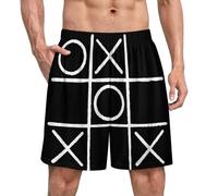 Anceky Boxer da Pigiama da Uomo in Raso con Scritta Tic And The Tac Crosses Board, in Seta e con Effetto Seta.
