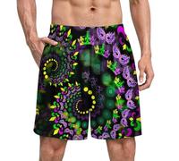 Anceky Boxer da Pigiama da Uomo in Raso, Effetto Seta, Stile Mardi And The Gras, con Psichedelico