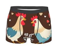 Anceky Boxer da Uomo con Motivo a Gallo e Pollo, Biancheria Intima Traspirante con Comodo Elastico in Vita