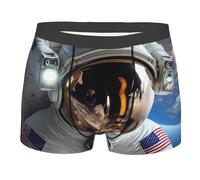 Anceky Boxer da Uomo con Motivo Astronauta nello Spazio, Biancheria Intima Traspirante con Comodo Elastico in Vita