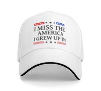 Anceky Cappellino da Baseball Regolabile per Uomo con Scritta Mi Manca l'America in Cui Sono Cresciuto