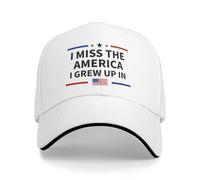 Anceky Cappellino da Baseball Regolabile per Uomo con Scritta Mi Manca l'America in Cui Sono Cresciuto