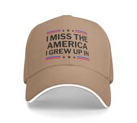 Anceky Cappellino da Baseball Regolabile per Uomo con Scritta Mi Manca l'America in Cui Sono Cresciuto