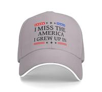 Anceky Cappellino da Baseball Regolabile per Uomo con Scritta Mi Manca l'America in Cui Sono Cresciuto