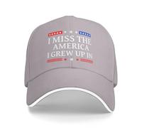 Anceky Cappellino da Baseball Regolabile per Uomo con Scritta Mi Manca l'America in Cui Sono Cresciuto