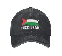 Anceky Cappello da Baseball da Uomo e da Donna in Denim con Scritta Fanculo Israele, Palestina Libera, Salva Gaza