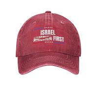 Anceky Cappello Israel First, Berretto da Baseball Vintage in Cotone, Cartello di protesta anti-47, Berretto Politico Sarcastico in Cotone