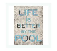 Anceky Cartello in metallo, cartello per piscina Life is Better by The Pool Decor per uso interno ed esterno 8x12 pollici