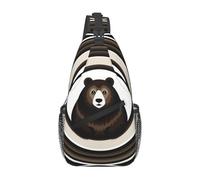 Anceky Cerchi concentrici orso marrone - borsa a tracolla diagonale casual