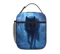 Anceky che cammina sotto la tempesta tuoni raggi Porta pranzo Borsa termica riutilizzabile per ufficio lavoro picnic campeggio spiaggia