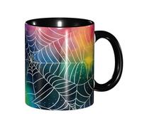 Anceky Colorful Spider Web Ceramic Coffee Mug 11 oz Microwave Safe Drinking Cup Tea Cups for Women Mens