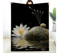 Anceky Coperta accogliente Floral Water Rock, morbida e leggera coperta in flanella per divano, viaggio, campeggio, regalo multiuso per tutte le stagioni, 30 * 40 pollici