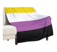 Anceky Coperta con bandiera della comunità non binaria per divano, in pile leggero, soffice, per letto, casa, soggiorno, 55"x70"