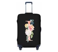 Anceky Coprivaligia da viaggio con lettera floreale I, in spandex, con protezione per valigia, antigraffio, adatta a bagagli da 18 a 32 pollici, custodia per valigia per bambini e adulti, media