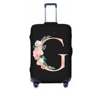 Anceky Coprivaligia da viaggio con lettera G floreale ad, in spandex, con protezione per valigia, antigraffio, adatta a bagagli da 18 a 32 pollici, coprivaligia per bambini e adulti, medio