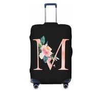 Anceky Coprivaligia da viaggio con lettera M floreale ad, in spandex, con protezione per valigia, antipolvere, adatta a bagagli da 18-32 pollici, coprivaligia per bambini e adulti, piccola