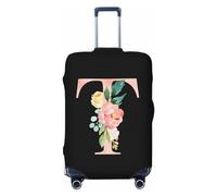 Anceky Coprivaligia da viaggio con lettera T floreale ad, in spandex, con protezione per valigia, antigraffio, adatta a bagagli da 18 a 32 pollici, coprivaligia per bambini e adulti, medio