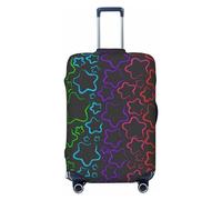 Anceky Coprivaligia da viaggio con stelle arcobaleno Doodle, in spandex, per proteggere la valigia, antipolvere, adatto a bagagli da 18 a 32 pollici, coprivaligia per bambini e adulti, piccolo