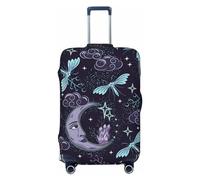 Anceky Coprivaligia da viaggio Moon Stars Butterfly in spandex, protezione per valigia, antigraffio, adatta a bagagli da 18 a 32 pollici, coprivaligia per bambini e adulti, grande