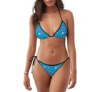 Anceky Costume da Bagno Bikini a Due Pezzi da Donna con Stampa di Orca e Balena assassina, Ideale per Feste, Nuoto al Coperto e Relax.