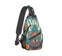 Anceky Cultura ebraica Hamsa arte malocchio borsa a tracolla petto, borsa a tracolla unisex, viaggio, sport, zaino da trekking