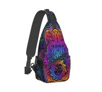 Anceky Cultura ebraica Hamsa arte malocchio borsa a tracolla pettorale, borsa a tracolla unisex, viaggio, sport, zaino da trekking per il tempo libero