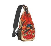 Anceky Cultura ebraica Hamsa arte malocchio borsa a tracolla pettorale, borsa a tracolla unisex, viaggio, sport, zaino da trekking per il tempo libero