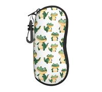 Anceky Custodia morbida per occhiali da sole, graziosa custodia per occhiali verde coccodrillo con gancio, custodia leggera in neoprene con cerniera per occhiali da donna e uomo