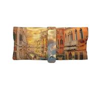 Anceky Custodia per occhiali da vista per uomo e donna, con splendida vista sul canale di Venezia, in pelle PU stampata, custodia protettiva per occhiali da viaggio portatile