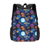 Anceky Divertente zaino per laptop con luna psichedelica e funghi, antifurto per l