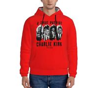 Anceky Felpa con Cappuccio e Tasche da Uomo Charlie Kirk A True Patriot