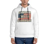 Anceky Felpa con Cappuccio e Tasche da Uomo I Stand with Charlie Kirk