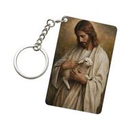 Anceky Gesù che tiene un agnello tra le braccia Portachiavi in acrilico Portachiavi alla moda per auto Catene in acrilico Etichette per uomo e donna