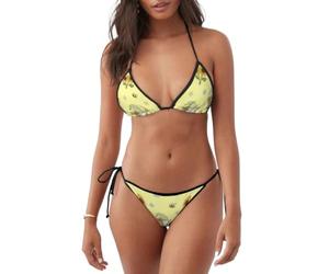 Anceky Gnomi Verdi e Girasole Set Bikini a 2 Pezzi per Donna | Sfacciato, Sexy, con Allacciatura al Collo, a Triangolo, Costumi da Bagno, Carino, a Vita Bassa