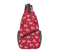 Anceky Ho Ho Ho Christmas Crossbody Sling Bag per donne e uomini Borsa a tracolla regolabile per il petto di Natale Borsa a tracolla Zaino a tracolla Merry Xmas Zaino per sport Viaggio Escursionismo