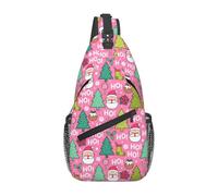 Anceky Ho Merry Christmas Borsa a tracolla per donna e uomo - Borsa a tracolla regolabile per il petto Zaino a tracolla Merry Xmas Zaino da giorno per sport, viaggi, escursioni