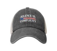 Anceky Il Silenzio è complicità Cappello Mesh Trucker Baseball cap per Adulti Nero