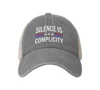 Anceky Il Silenzio è complicità Cappello Mesh Trucker Baseball cap per Adulti Nero