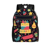 Anceky Immagini di buon compleanno, zaino carino, impermeabile, leggero, casual, da viaggio, borsa per laptop, per uomini e donne