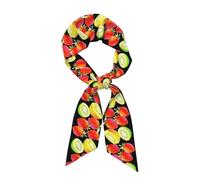 Anceky La lunga sciarpa da donna stampata con motivo fragola e limone, che misura 46,9 x 3,1 pollici, veste perfettamente e mostra con facilità un temperamento elegante.