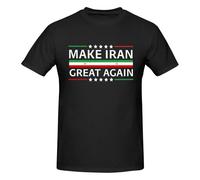 Anceky Maglietta da Uomo a Maniche Corte in Cotone Make Iran Great Again Miga