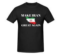 Anceky Maglietta da Uomo a Maniche Corte in Cotone Make Iran Great Again Miga