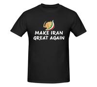Anceky Maglietta da Uomo a Maniche Corte in Cotone Make Iran Great Again Miga
