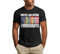 Anceky Maglietta da Uomo Proteggi e difendi Gli immigrati anti-47