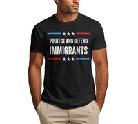 Anceky Maglietta da Uomo Proteggi e difendi Gli immigrati anti-47