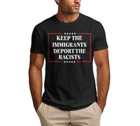 Anceky Maglietta Proteggi e Difendi Gli Immigrati Maglietta da Uomo Keep Immigrants