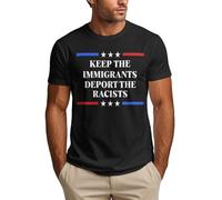 Anceky Maglietta Proteggi e Difendi Gli Immigrati Maglietta da Uomo Keep Immigrants
