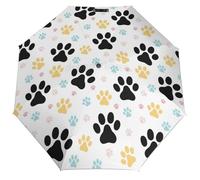 Anceky Ombrello completamente automatico con impronta di di cane, antivento, con protezione UV, idrorepellente, design compatto ideale per i viaggi, regalo elegante per ogni occasione.